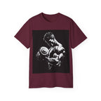 B&W Bodybuilder Bicep Curl T Shirt