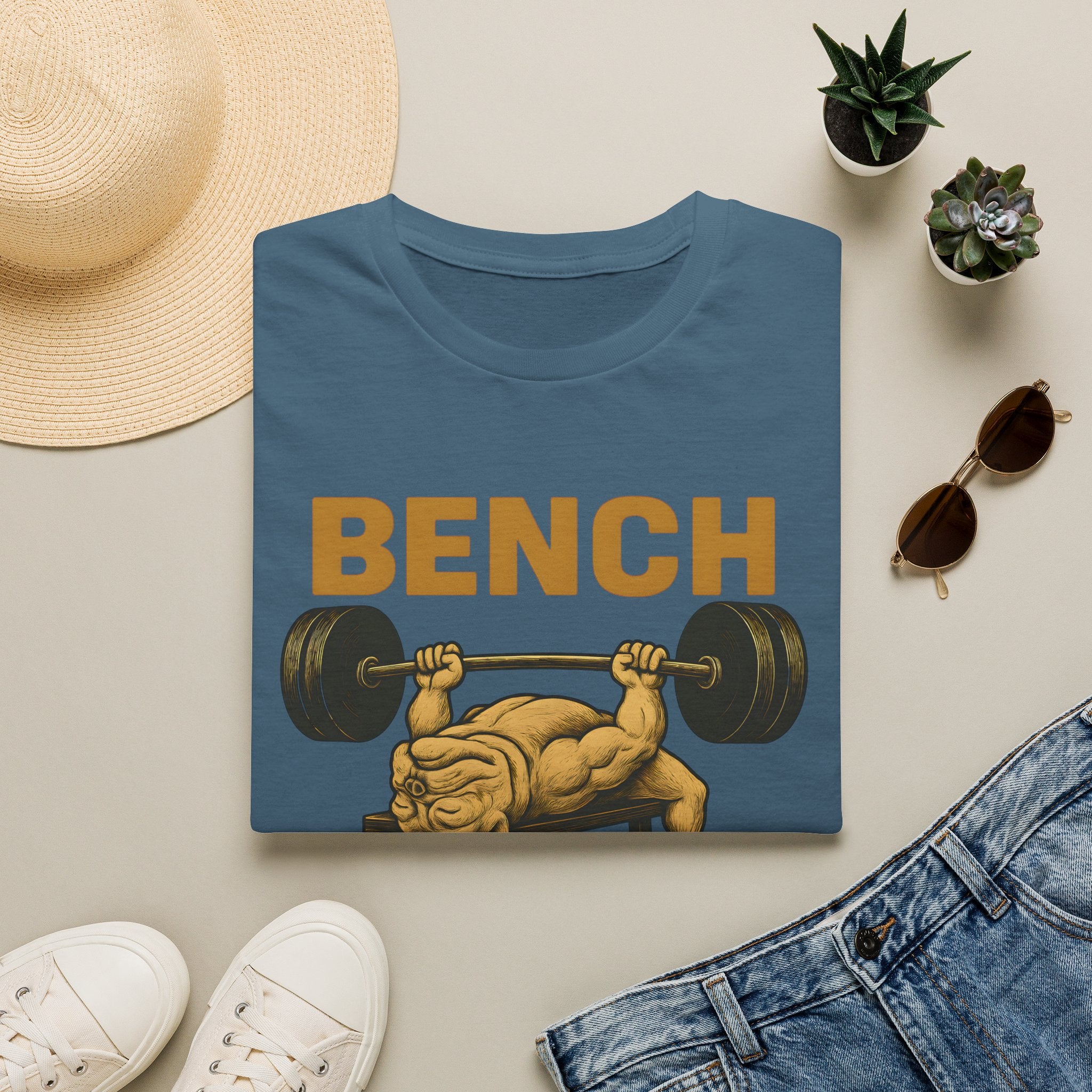 Bench Press Dog T-Shirt
