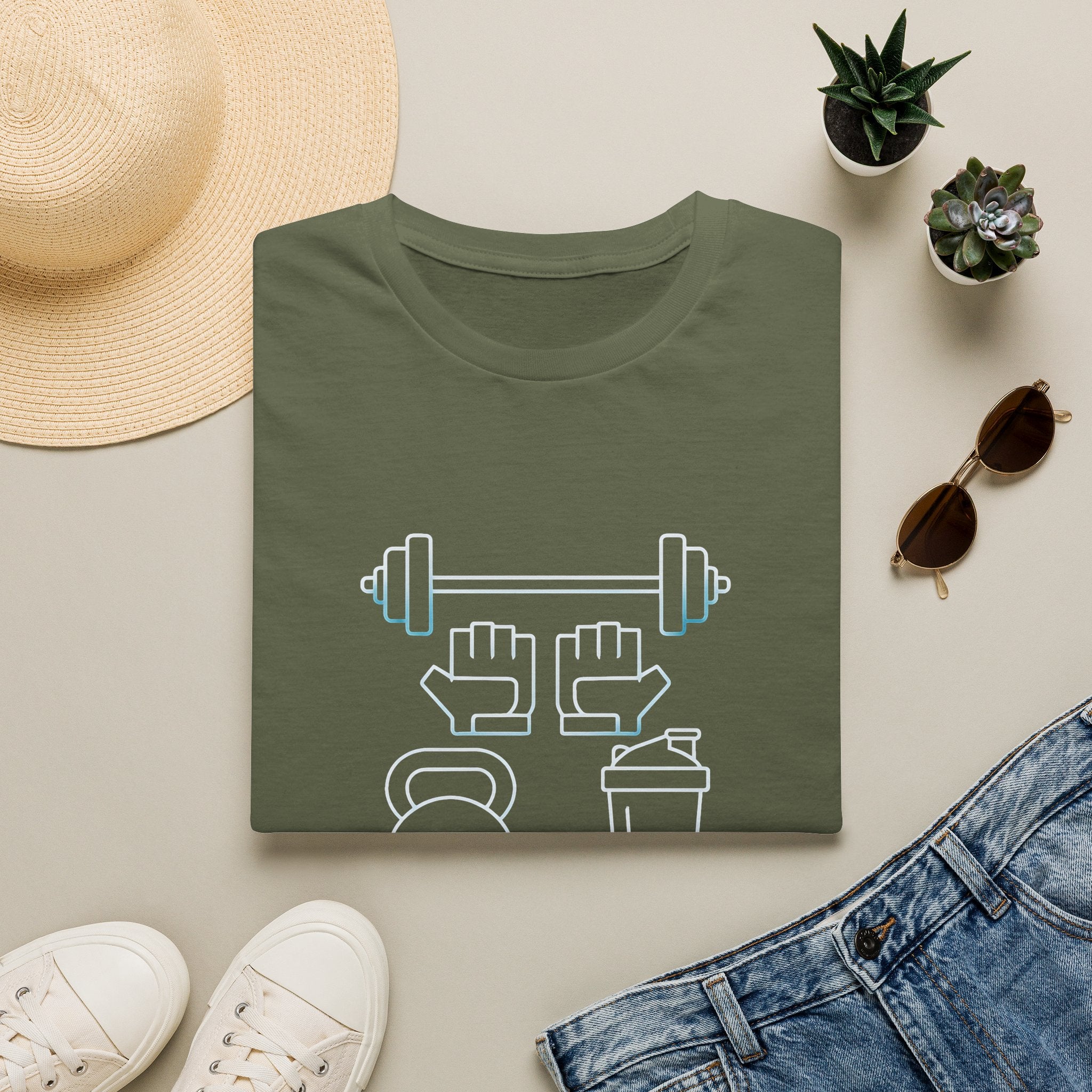 Gym Equipment Icons T-Shirt