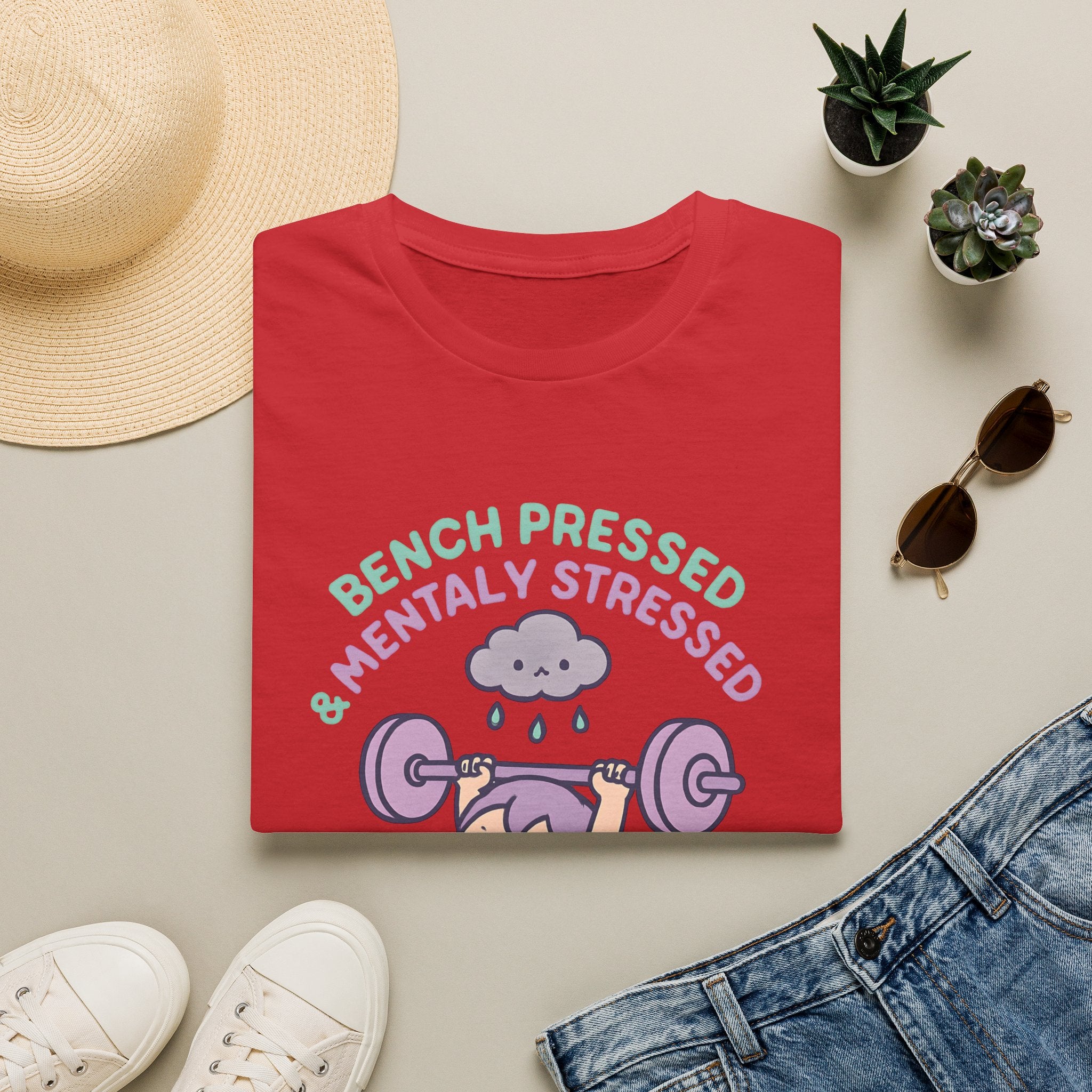Mentally Stressed Bench Press T-Shirt