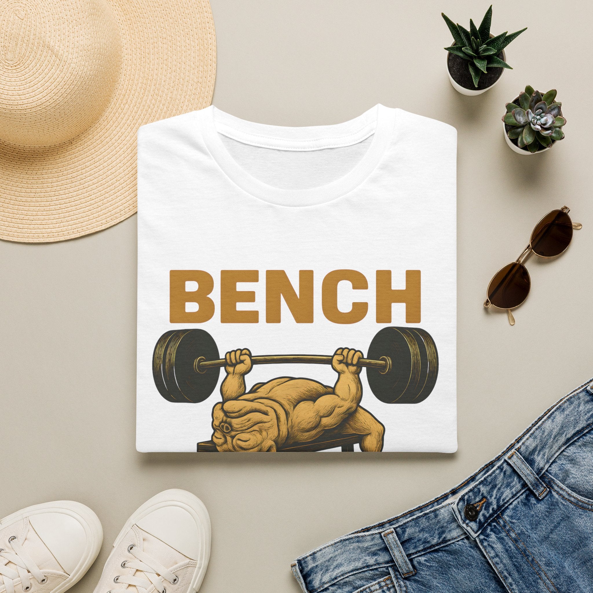 Bench Press Dog T-Shirt