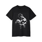 B&W Bodybuilder Bicep Curl T Shirt