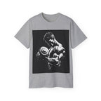 B&W Bodybuilder Bicep Curl T Shirt