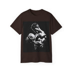 B&W Bodybuilder Bicep Curl T Shirt