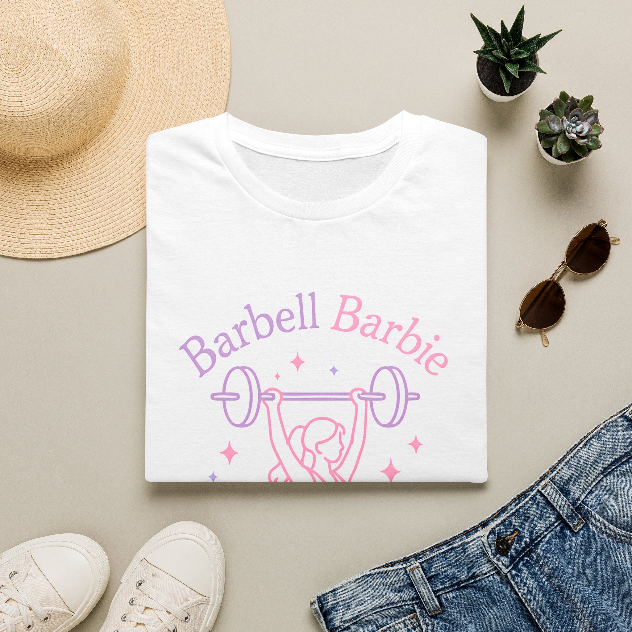 Barbell Barbie Lifts Weights T-Shirt