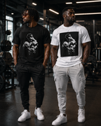 B&W Bodybuilder Bicep Curl T Shirt